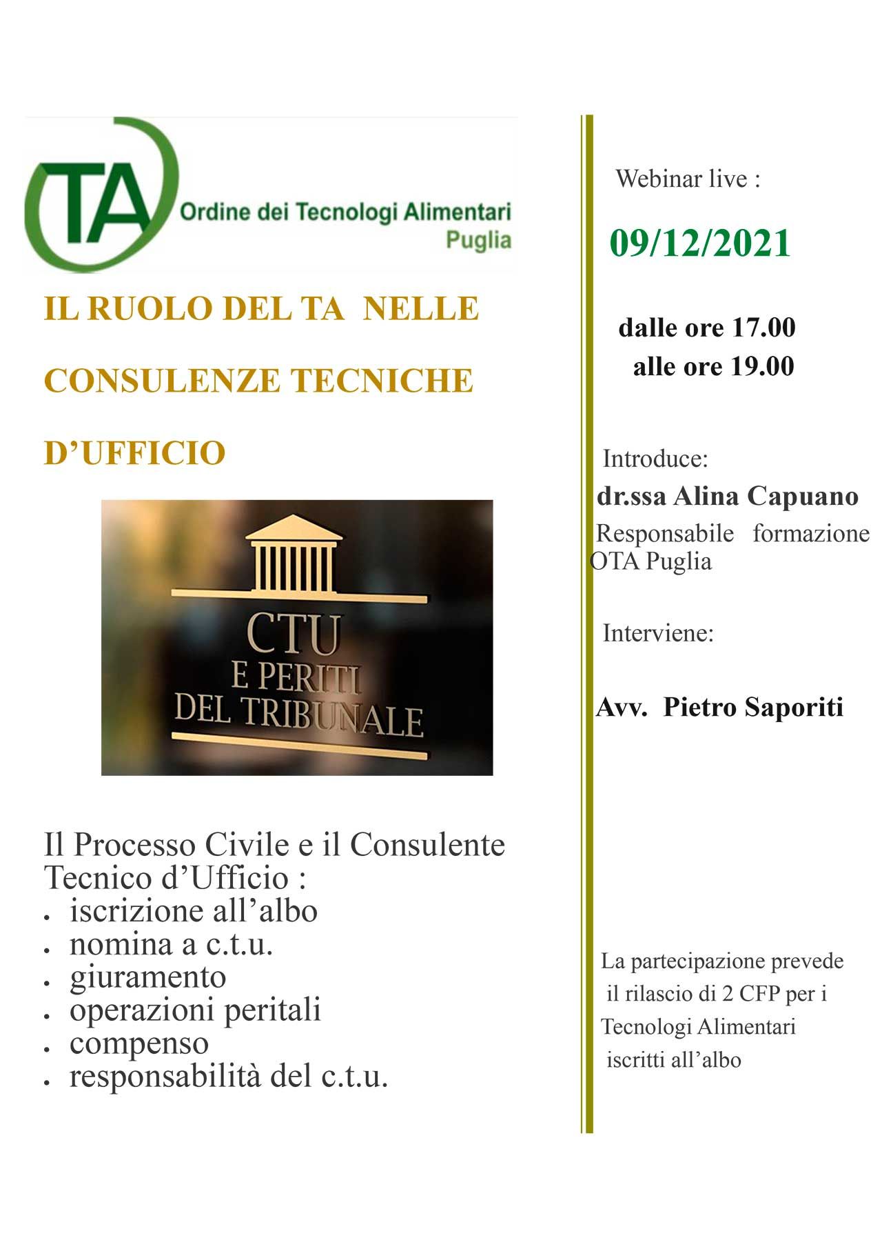 Il tecnologo alimentare nelle consulenze tecniche d'ufficio
