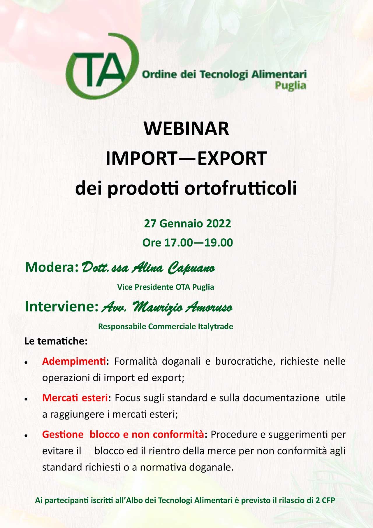 IMPORT-EXPOIMPORT-EXPORT dei prodotti ortofrutticoliRT dei prodotti ortofrutticoli